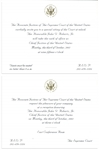 Invitations to the Investiture Ceremony and Reception of Supreme Court Chief Justice John Roberts